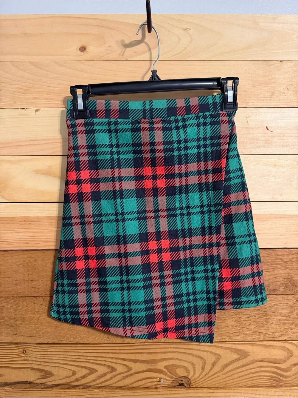 Plaid Skirt in Green & Red